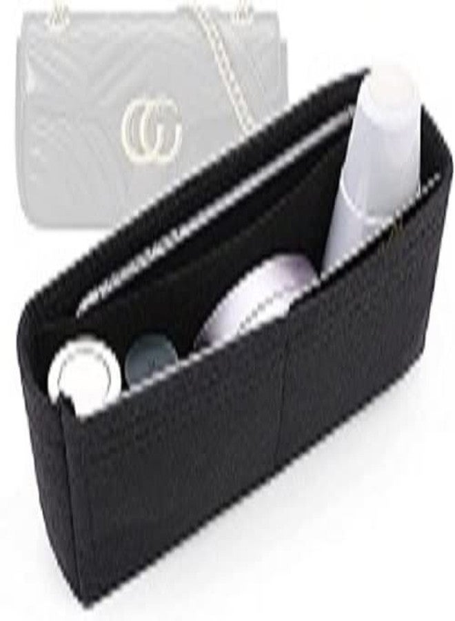 Advance Geotextiles Women Felt Fabric Purse Organizer Inserts for Ladies Shoulder Handbag, Tote, Hobo Bag Purse Divider, Multiple Storage Compartment (Black) (7.5x1.8x4) (Size - Miniature MG) - Image 1
