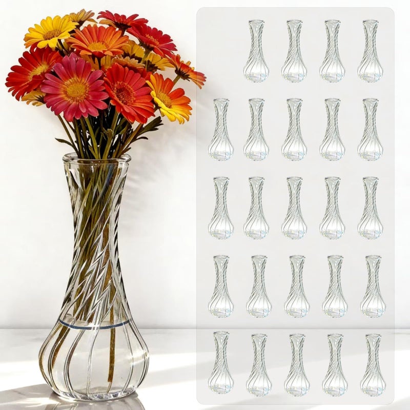 Sandraheer Glass Bud Vases in Bulk Set of 24, Small Glass Vases for Flowers Mini Clear Bud Vases for Centerpieces Vintage Vases for Wedding Home Table Decorations - Image 1
