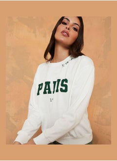 Regular Length Slogan Print Regular Fit Sweatshirt