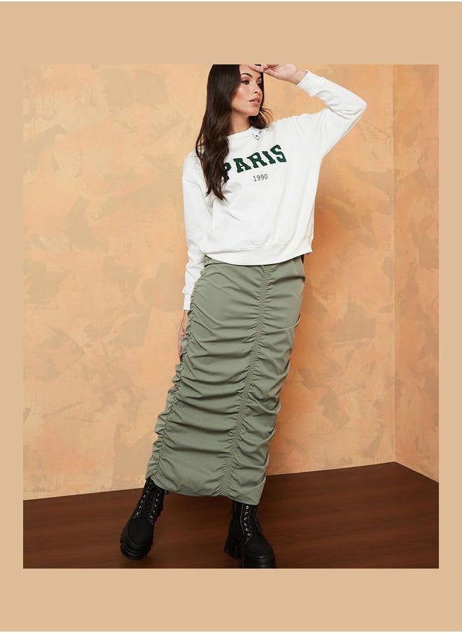 Styli - Regular Length Slogan Print Regular Fit Sweatshirt - Image 1