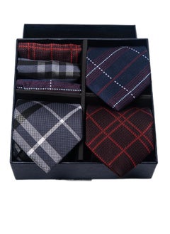 6pcs men's gift box set 3 ties 3 chest scarves fashion business tie square scarf set