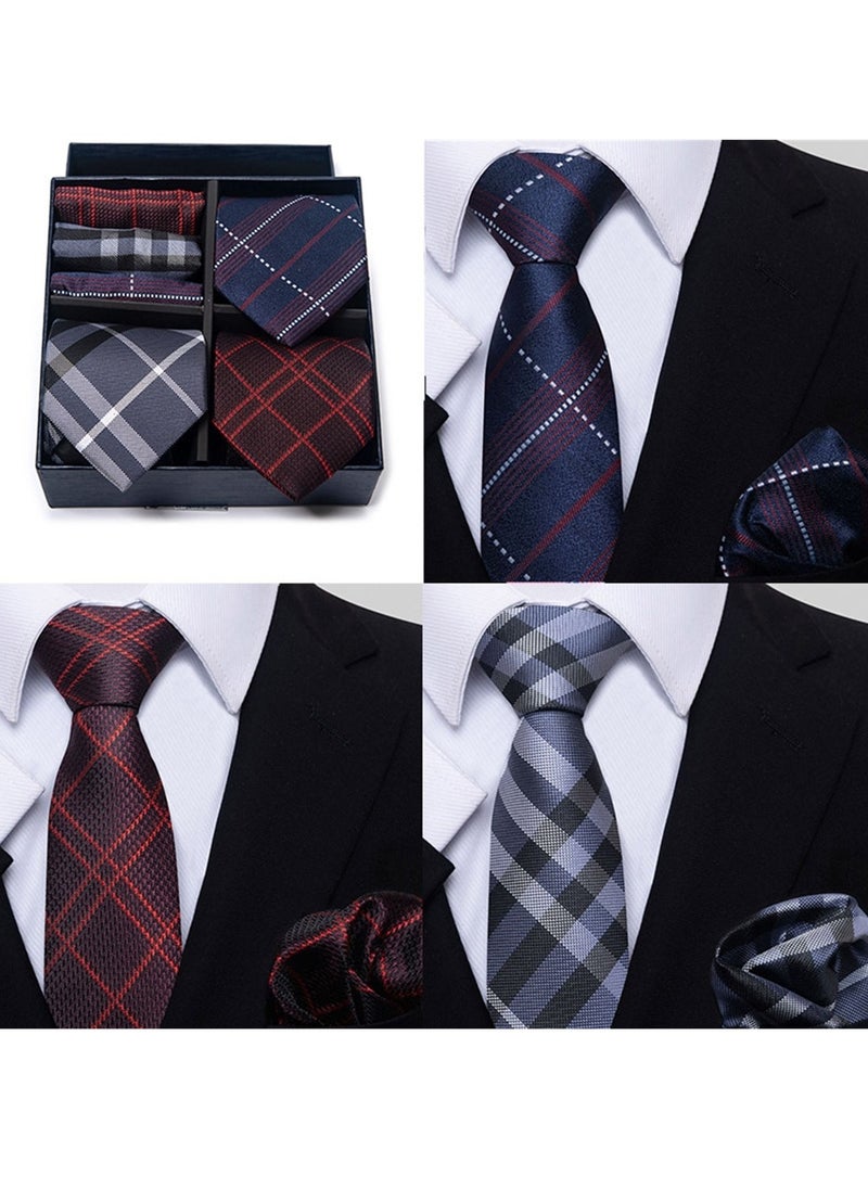 Generic - 6pcs men's gift box set 3 ties 3 chest scarves fashion business tie square scarf set - Image 1