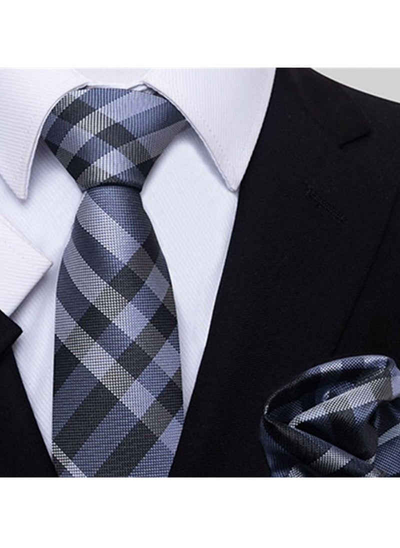 Generic - 6pcs men's gift box set 3 ties 3 chest scarves fashion business tie square scarf set - Image 1