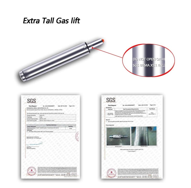 Antlu 14" to 22" (8" Stroke) Adjustable Gas Lift Cylinder for Office Chair Stool Replacement, Tall Hydraulic Pneumatic Cylinder Shock Piston for More Scenes, Universal Size Heavy Duty (400 lbs) - Image 4