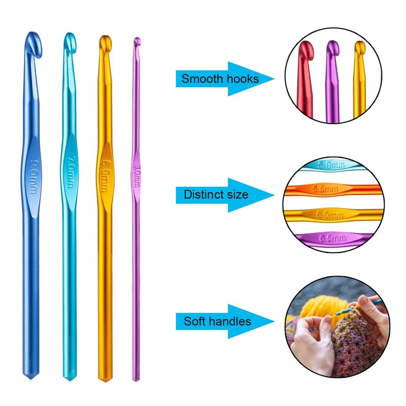 Weabetfu Aluminum Crochet Hook,Knitting Needles Crochet Needles for Knitting Craft Yarn,Crochet Hooks Size O,12mm-New - Image 2