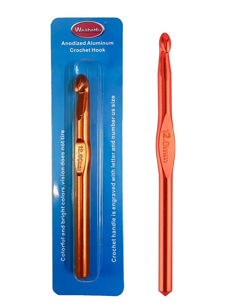 Weabetfu Aluminum Crochet Hook,Knitting Needles Crochet Needles for Knitting Craft Yarn,Crochet Hooks Size O,12mm-New - Image 1