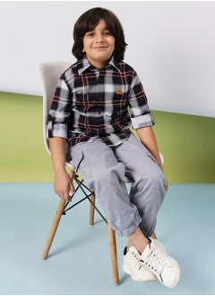 Stylo Bug Checked Roll-Up Sleeve Shirt by Styli  - Image 2