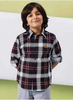 Stylo Bug Checked Roll-Up Sleeve Shirt by Styli  - Image 1