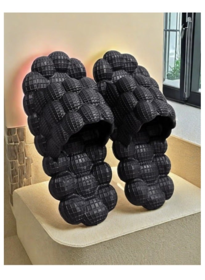 Unisex Bubble Slides Slippers,Funny Lychee Non-slip Flat Slippers For Men And Women,Shower Bath Slippers,Soft Pillow Slide Slippers,Thicken Cushioned Slippers For Bathroom Bedroom Beach Pool,Comfy Slippers  - Image 4