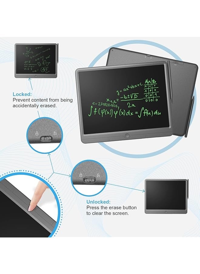 PROMASS LCD Writing Tablet 15 Inch Business Writing Pad, Drawing Pad for Kids and Adults, Portable Ultra-Thin Drawing Tablet, Electronic Digital Doodle Board, for School, Home, Office (Grey)  - Image 2
