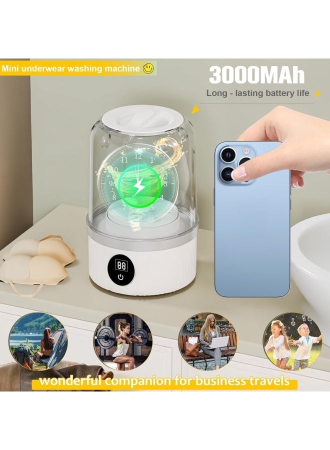 TAKHTEELA Underwear Washer, Portable Mini Washing Machine, Upgraded Mini Washings Machines, Rechargeable Cordless Washing-Machine, Laundry Cup for Bra, Underwear, Socks (WHITE) - Image 5