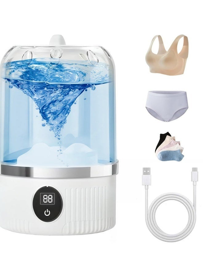 TAKHTEELA Underwear Washer, Portable Mini Washing Machine, Upgraded Mini Washings Machines, Rechargeable Cordless Washing-Machine, Laundry Cup for Bra, Underwear, Socks (WHITE) - Image 1