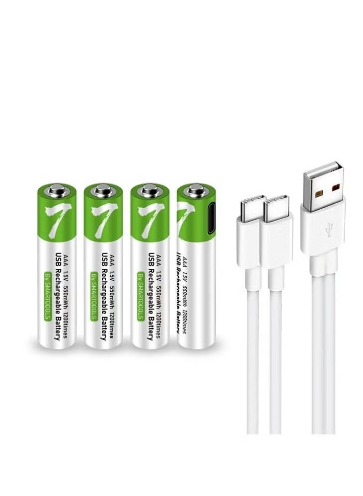 Rechargeable AAA Batteries 1.5V 750mWh USB Rechargeable AAA Lithium Ion Battery with USB Type C Charging Cable High Capacity Fast Charging 1200 Cycles Stable Output Overcharging Protection. - Image 1