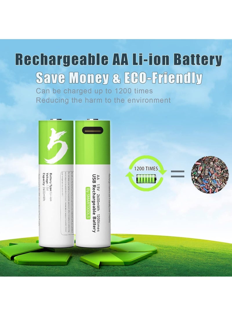 Rechargeable AAA Batteries 1.5V 750mWh USB Rechargeable AAA Lithium Ion Battery with USB Type C Charging Cable High Capacity Fast Charging 1200 Cycles Stable Output Overcharging Protection. - Image 5