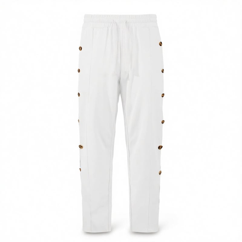 Men's Cotton Linen Beach Pants with Elastic Waist Drawstring Side Slit Hem - Image 5