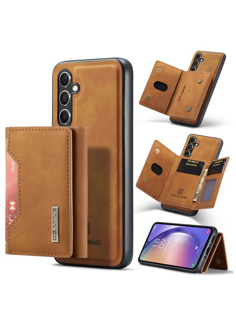 CaseMe Wallet Case for Samsung Galaxy A54 DGMING Premium Leather Phone Case Back Cover Magnetic Detachable with Trifold Wallet Card Holder Pocket - Brown