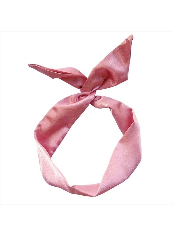 HYFEEL Wire Headbands for Women Bow Hair Scarf Cute Twist Hairbands Adjustable Head Wraps Fashion Beach Hair Accessories for Girls Lady Multi-use Turban (Pink) - Image 1