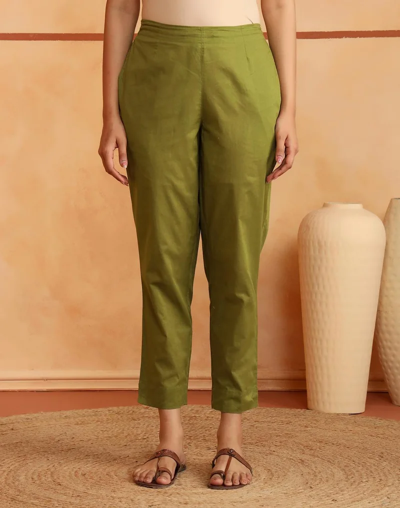 Fabindia  Avni Green Cotton Printed Kurta & Pant Set for Women | Best Price UAE