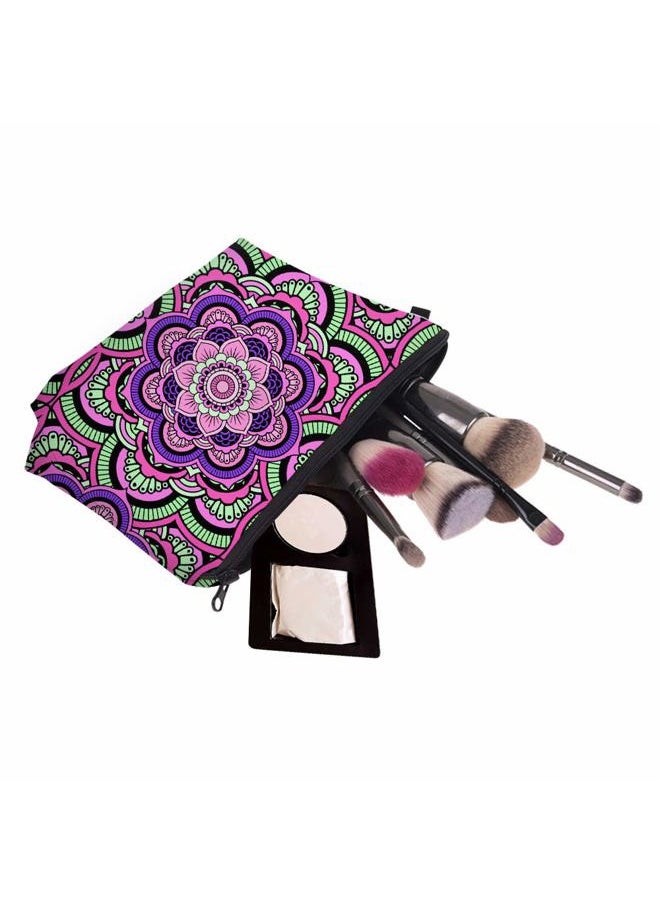deanfun - Cosmetic Bag for Women, Mandala Flowers Waterproof Makeup Bags Roomy Toiletry Pouch Travel Accessories Gifts (51466) - Image 1