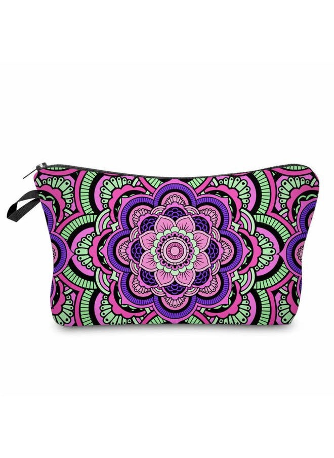 deanfun - Cosmetic Bag for Women, Mandala Flowers Waterproof Makeup Bags Roomy Toiletry Pouch Travel Accessories Gifts (51466) - Image 1