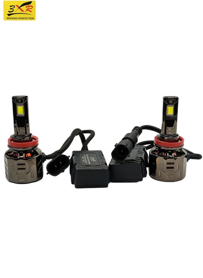 3XR 3XR P130 LED Headlight Bulbs 260W 30000LM H11 12V Dual Beam 6500K Cool White IP65 Waterproof, High Power Fan Cooling Long Life Auto Headlamp.  - Image 1