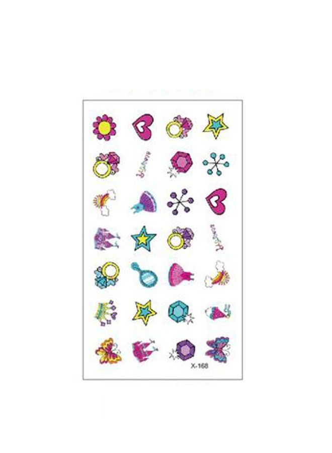 خيشة ملصق تاتو مؤقت عصري مقاوم للماء بتصميم تاج وقلب وفراشة - Image 1