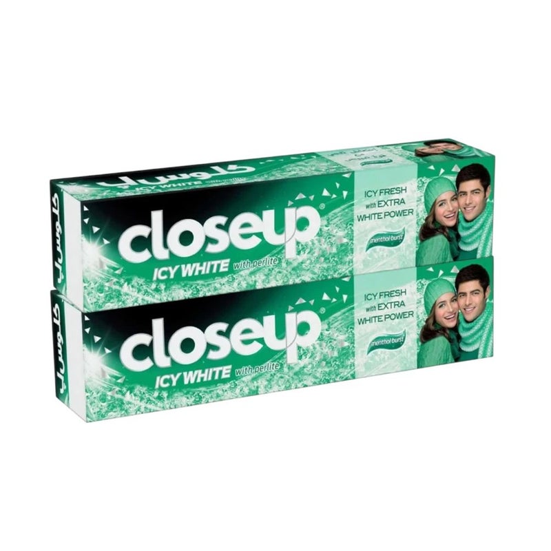 Closeup Icy White Toothpaste With Perlite Icy Fresh With Extra White Power- 2X75ml