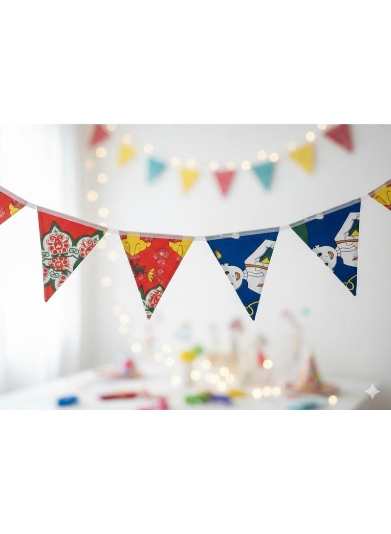 Ramadan Fabric Decoration with Character Shapes – 5 Meter Length – Bright Colors - Image 2