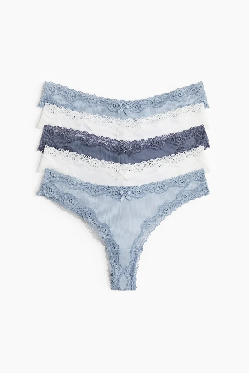 H&M 5-pack microfibre and lace Brazilian briefs