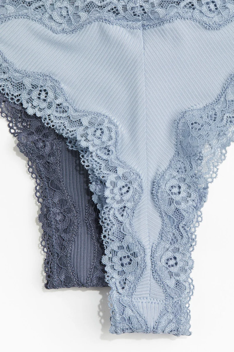 H&M 5-pack microfibre and lace Brazilian briefs