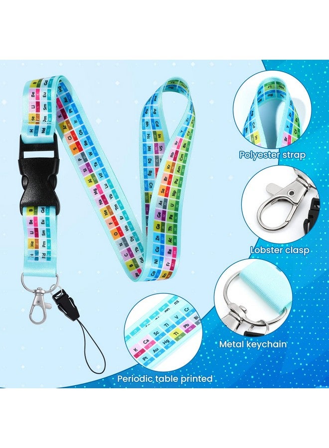 RONRONS 2 Pieces Periodic Table Of Elements Chemistry Lanyard Keychain Detachable Rainbow Id Lanyards Keychain Print Neck Straps Cell Phone Rope With Removable Buckle For Teacher Thanksgiving Gifts - Image 4