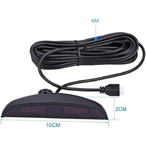 TOTMOX Car Reverse Parking Radar System 8 Reversing Sensors Kit with Front and Rear Alarm Buzzer Reminder LED Display Safe Driving, Car Parking Sensor, White - Image 3