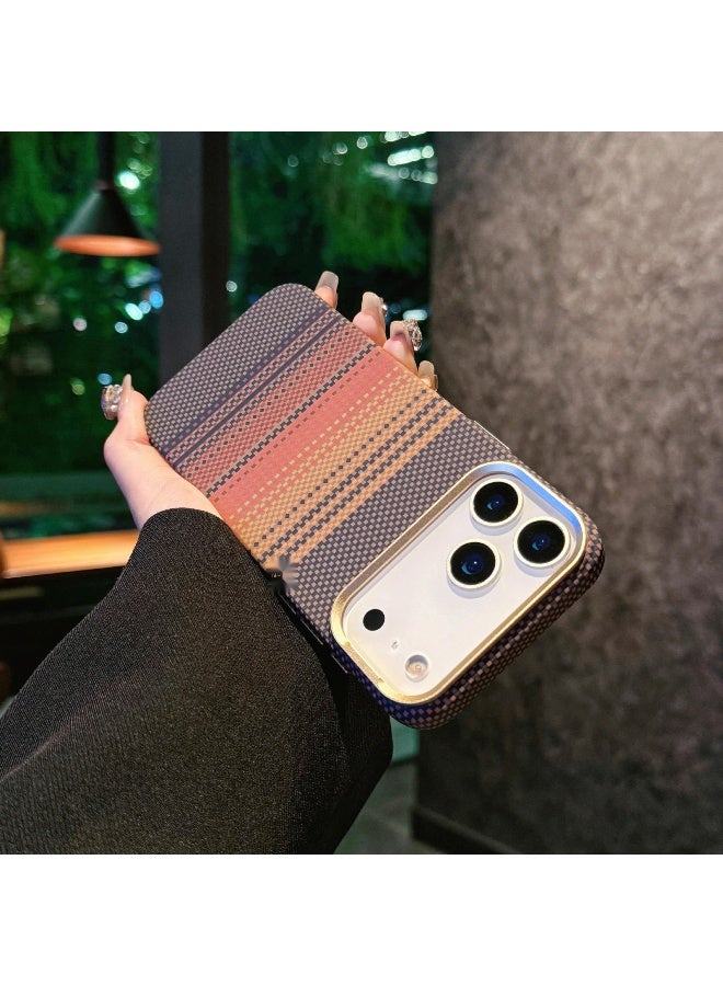 أوفيا حافظة متوافقة مع iPhone 17 Pro Max تدعم MagSafe، رقيقة وخفيفة مع شعور بلا غلاف، تصميم من نمط ألياف الكربون. - Image 1