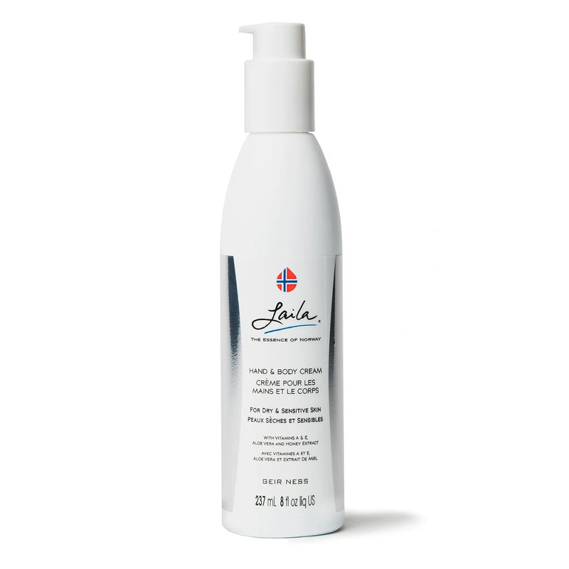 Geir Ness Laila Hand Body Cream Skin Moisturizing and Nourishing Formula for Soft and Smooth Hands Vitamin A E Aloe Vera and Honey Extract