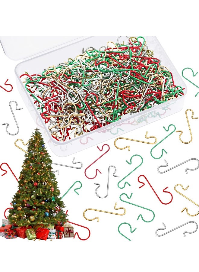خطاطيف زينة المهرجان 200 قطعة مع صندوق تخزين، شماعات ملونة باللون الفضي والذهبي والأحمر والأخضر لتزيين الأشجار - Image 1
