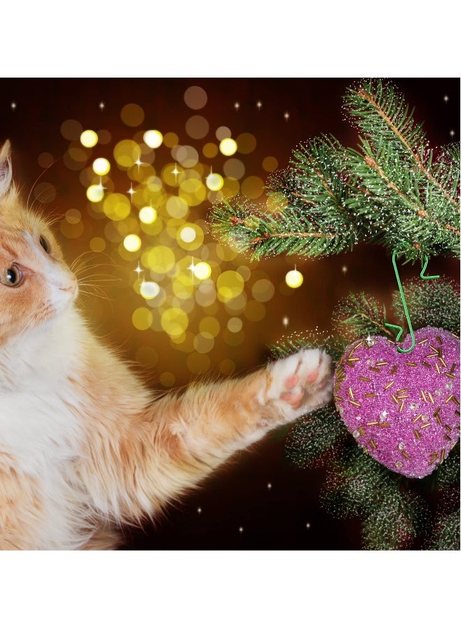 خطاطيف زينة المهرجان 200 قطعة مع صندوق تخزين، شماعات ملونة باللون الفضي والذهبي والأحمر والأخضر لتزيين الأشجار - Image 4