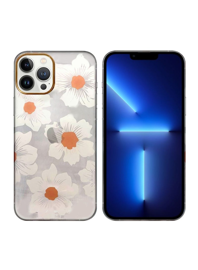 JOWAY iPhone 12 Pro Max Floral Clear Case Ultra Slim Shockproof Flower Print Transparent Cover Design 7 - Image 2