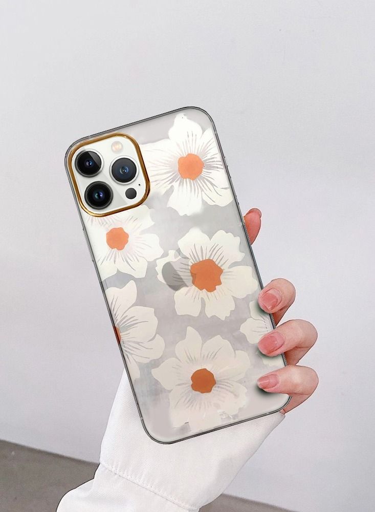 JOWAY iPhone 12 Pro Max Floral Clear Case Ultra Slim Shockproof Flower Print Transparent Cover Design 7 - Image 4