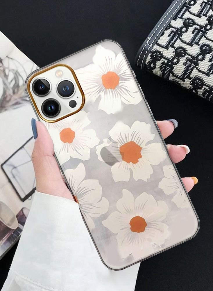 JOWAY iPhone 12 Pro Max Floral Clear Case Ultra Slim Shockproof Flower Print Transparent Cover Design 7 - Image 3