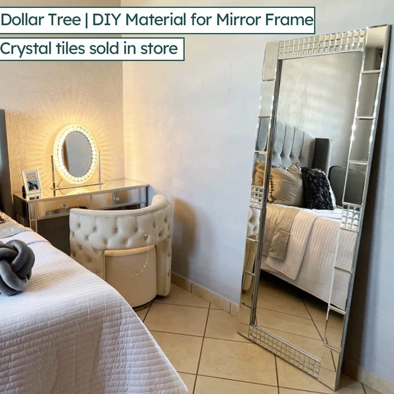 Diflart Peel And Stick Beveled Mirror Subway Tile Silver 4 X 8 Inch Self Adhesive Backsplash For Kitchen Bathroom Tv Accent Wall Tiles Pack Of 26 Pcs - Image 5