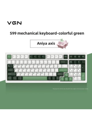 VGN S99 Bluetooth Three-mode Hot-plug Single-key Slotted GASKET Structure Customized Mechanical Keyboard Other-Colour:S99 Aniya Axis Colorful Green Rgb-three-mode - pzsku/Z1AAE4E7B135AF58FE3E8Z/45/_/1741853938/a14fd959-9654-45e0-b856-0eb6460c5f44