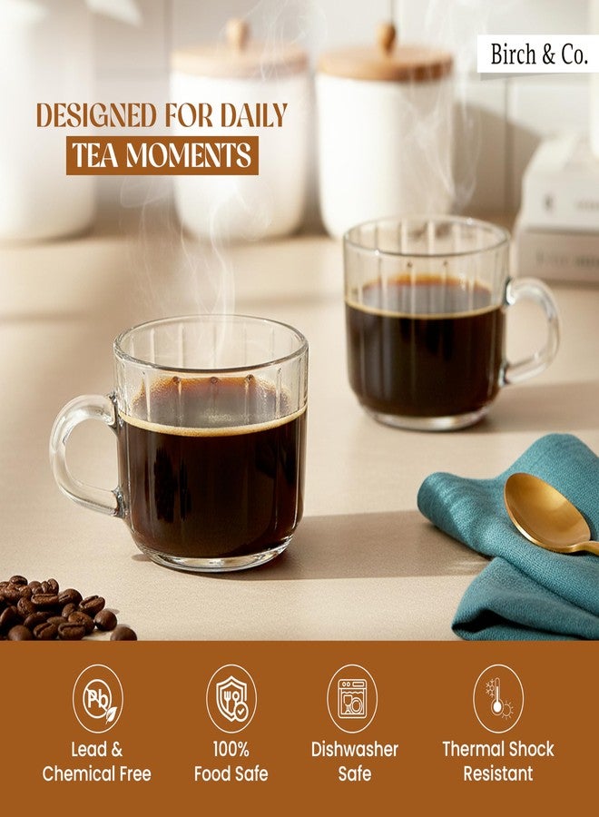 Birch & Co. Cup Set of 6 for Tea - Tea Cups Set, 200 ml Each Cup, Stylish Ribbed Design for Tea, Coffee & Cappuccino for Daily use, Ideal for Home, Office, Café & Gifting,Verona Ribs - Image 3