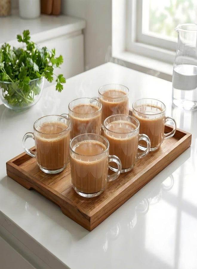Birch & Co. Cup Set of 6 for Tea - Tea Cups Set, 200 ml Each Cup, Stylish Ribbed Design for Tea, Coffee & Cappuccino for Daily use, Ideal for Home, Office, Café & Gifting,Verona Ribs - Image 1