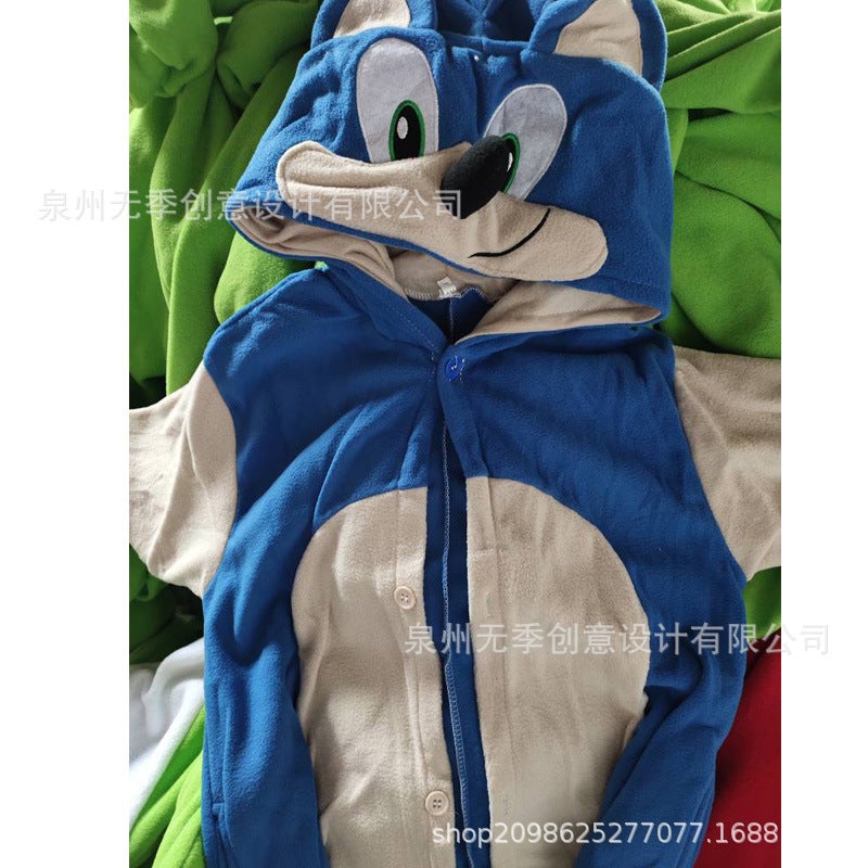 Children'S Bao Ke Meng Sonic Gengar Ghost Gengar Chubby Flying Squirrel Ham Cartoon One-Piece Pajamas Performance Costume Autumn - Image 4