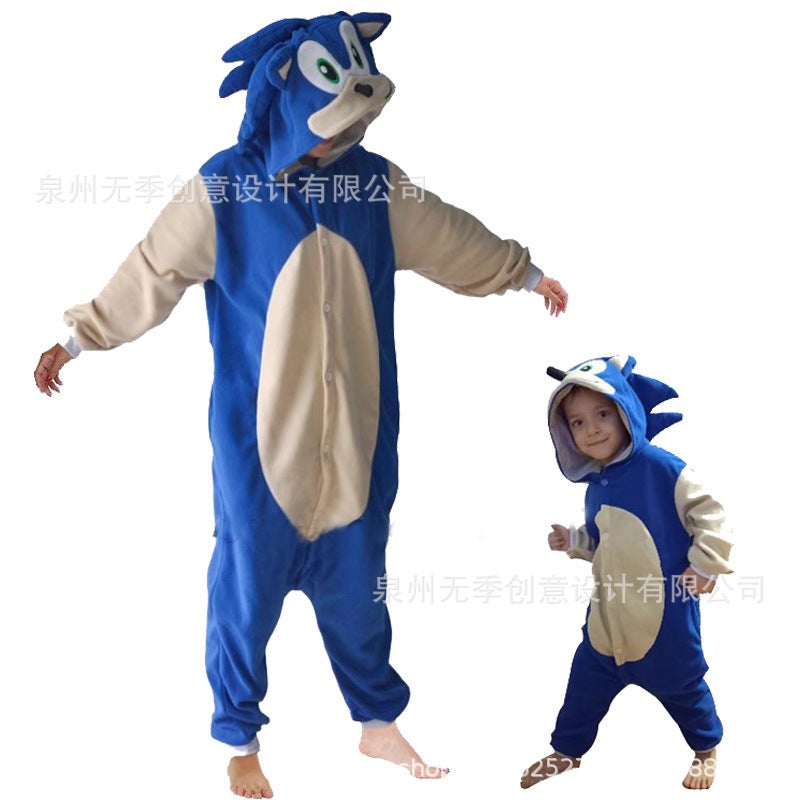 Children'S Bao Ke Meng Sonic Gengar Ghost Gengar Chubby Flying Squirrel Ham Cartoon One-Piece Pajamas Performance Costume Autumn - Image 1