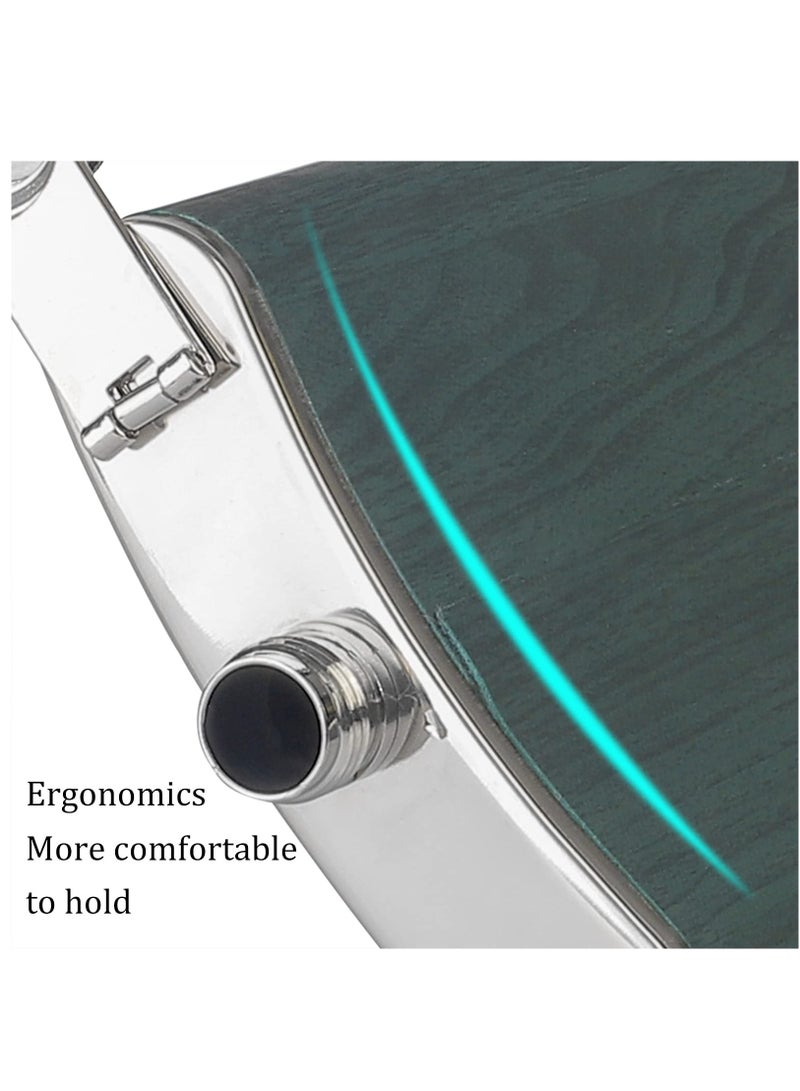 KASTWAVE Hip Flask Set Stainless Steel Flask of Gifts for Men 260ML Bar Party Camping Barbecue Portable Pocket Flask for Men Gifts Birthday Anniversary Green - Image 3