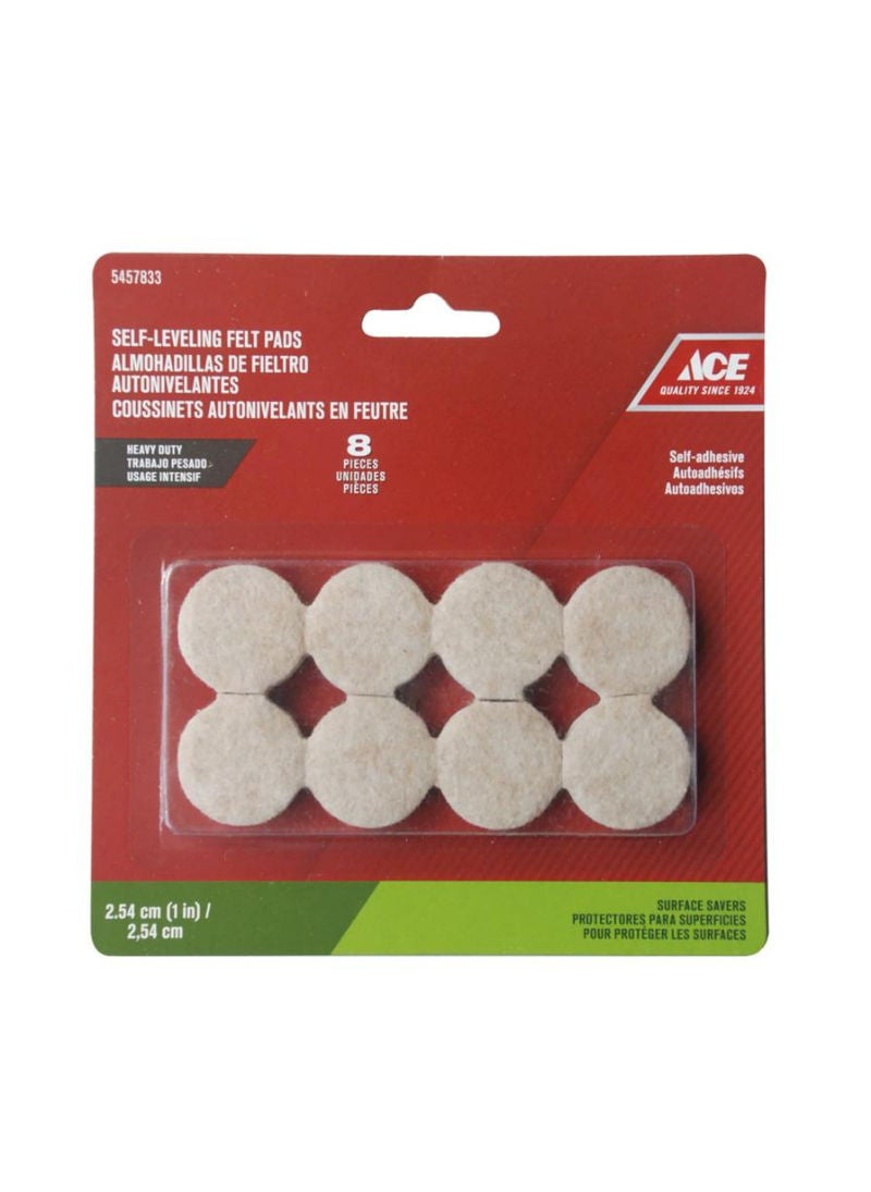 ACE وسادة لاصقة دائرية من إيس ذاتية التسوية - عبوة 2.54 سم، 8 قطع