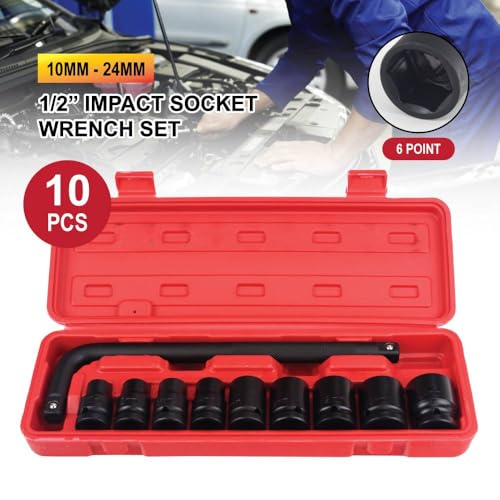 SNE 10PCS 1/2 10MM to 24MM IMPACT SOCKET WRENCH SET Heavy Duty for industrial Work Shop - Image 4