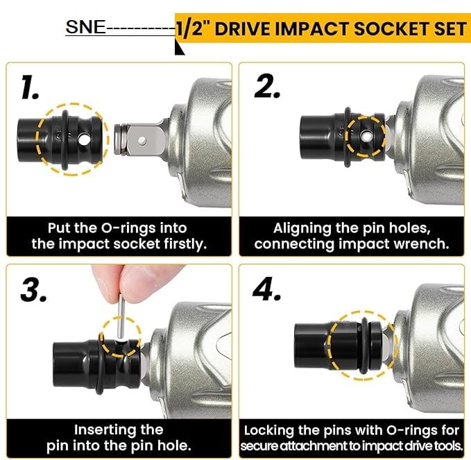 SNE 10PCS 1/2 10MM to 24MM IMPACT SOCKET WRENCH SET Heavy Duty for industrial Work Shop - Image 5