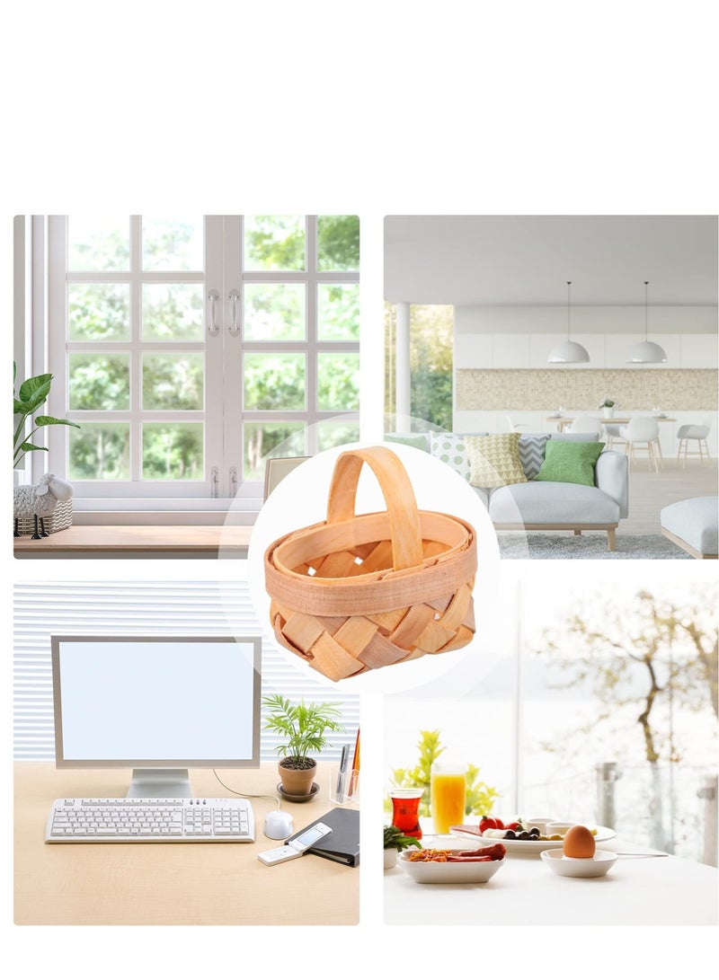 Excefore 12 Pack Mini Woven Baskets with Handles, Miniature Picnic Baskets, Wood Woven Dollhouse Flower Basket, Suitable for Party Favors Crafts - Image 5